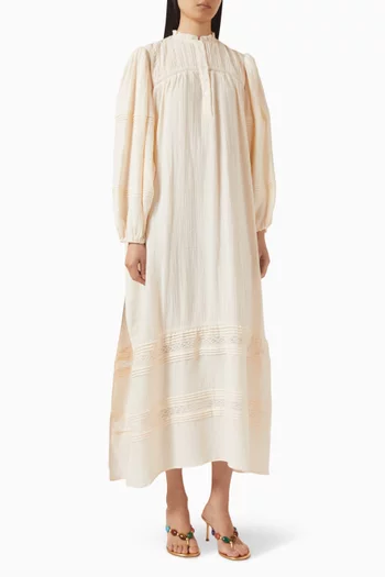 فستان كيني بأكمام واسعة قطن