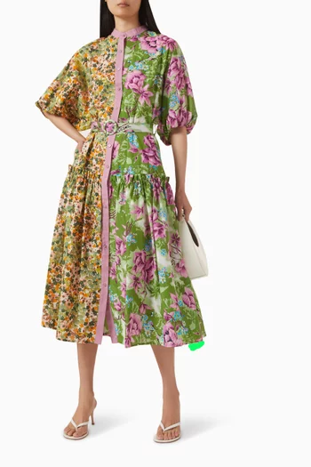 فستان آيفي بأكمام دولمان قطن فوال