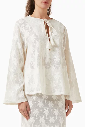 بلوزة سوينغ قطن ودانتيل