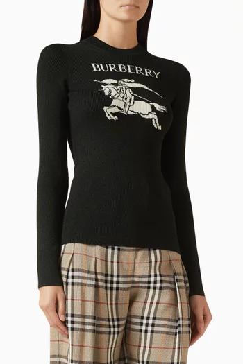 Logo Knit Sweater in Wool Blend