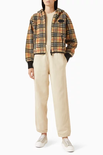 كنزة بغطاء رأس فيونا بنقشة مربعات صوف