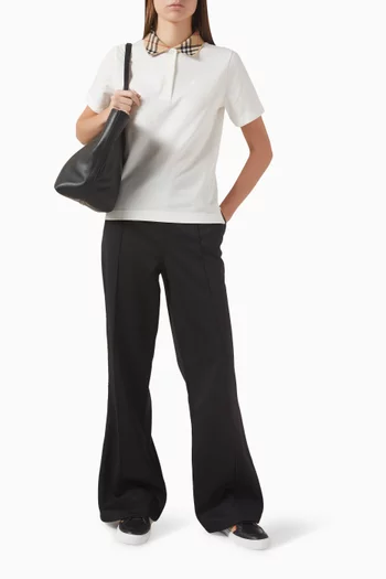 Check-collar Polo Shirt in Cotton