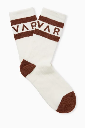 Spencer Logo Socks in Bouclé-effect Yarn