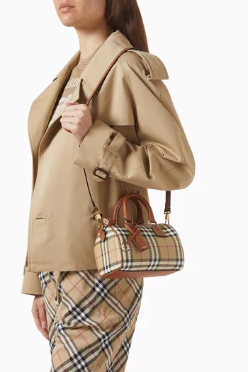 حقيبة بولينغ ميني قنب بنقشة مربعات