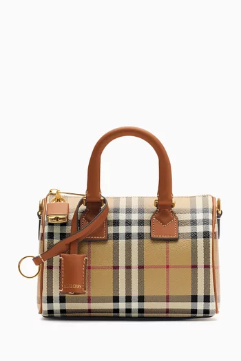 حقيبة بولينغ ميني قنب بنقشة مربعات