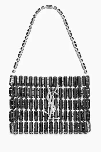 حقيبة مسائية مايكرو مطرزة بالكريستال