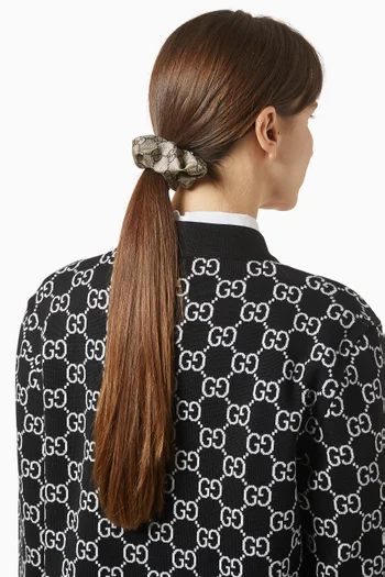 ربطة شعر بنقشة شعار حرفي GG حرير