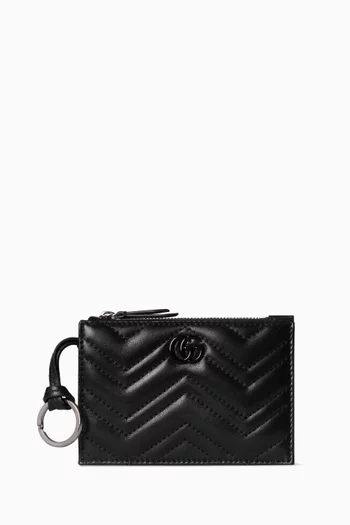 GG Marmont Zip Key Pouch in Nappa Leather