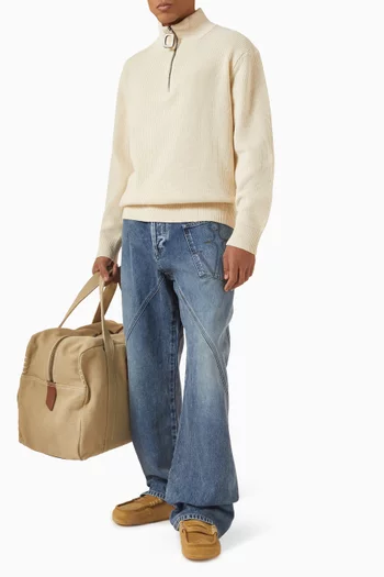 سترة بسحّاب قصير مزيج صوف