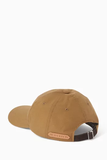 Logo Baseball Cap in Waxed Cotton