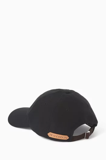 Logo Baseball Cap in Waxed Cotton