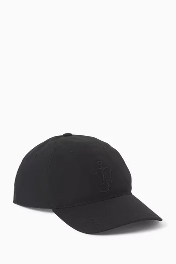 Logo Baseball Cap in Waxed Cotton