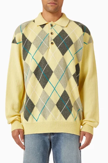 سترة بولو بنسيج صوف جي دبليو اندرسون × برينجل اوف سكوتلاند