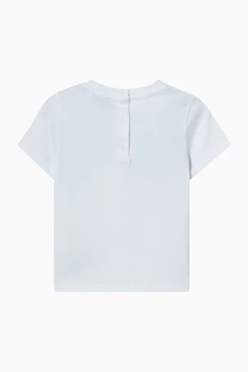 تي شيرت بنقشة خطوط متعرجة قطن