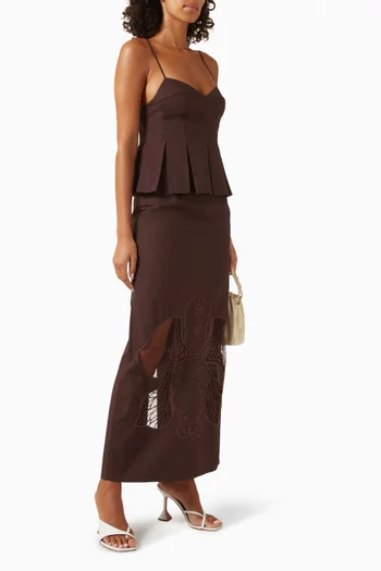 Iris Pleat Top in Cotton