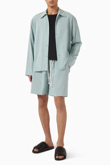 Gathered Elastic Shorts in Lyocell-blend