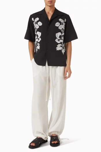 Gathered Pants in Lyocell-blend