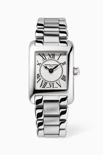 Carrée Stainless Steel Quartz Watch, 23 x 21mm