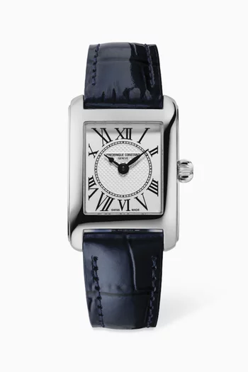 Carrée Leather Quartz Watch, 23 x 21mm