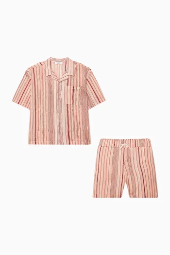 Striped Shirt & Shorts Set