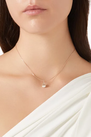 Cleo Rev Diamond Mini Pendant Necklace in 18kt Rose Gold