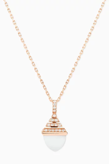 Cleo Rev Diamond Mini Pendant Necklace in 18kt Rose Gold