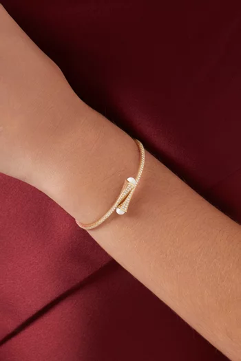 Cleo Diamond & Agate Midi Slip-on Bracelet in 18kt Yellow Gold