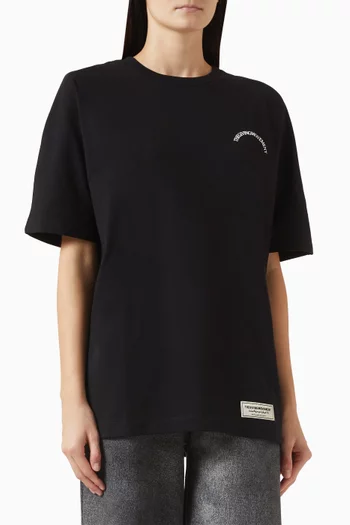 Oversized Curved-print T-shirt in Cotton-jersey