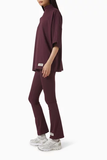 High-neck Exaggerated Sleeve T-shirt in Recycled Softskin