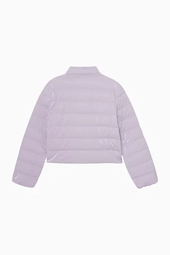 جاكيت منفوخ سيمايل مبطن بالزغب