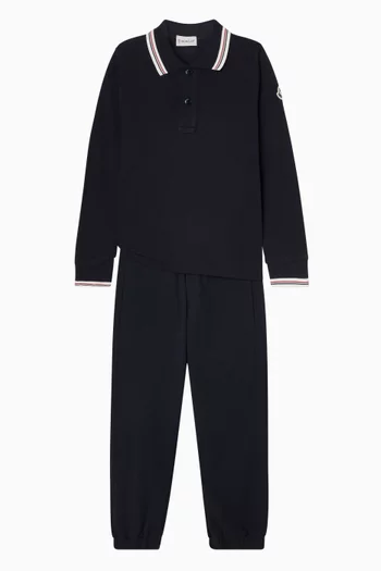 Logo Detail Polo T-shirt in Cotton Piqué