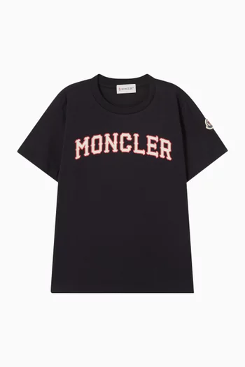 تي شيرت بطبعة شعار الماركة قطن