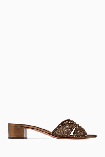 Crystal Lover 35 Mules in Mesh