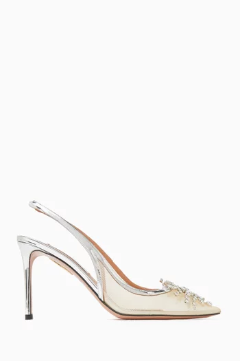 Crystal Firework 85 Slingback Pumps in Mesh