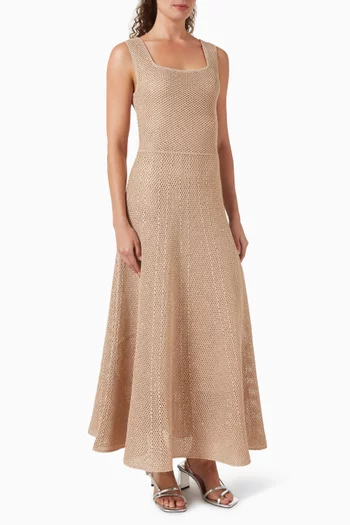 Flared Maxi Dress in Knit