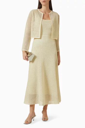 كارديغان قصير مطرز بالترتر نسيج