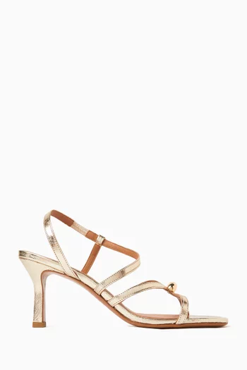 Strappy 75 Sandals in Metallic Leather