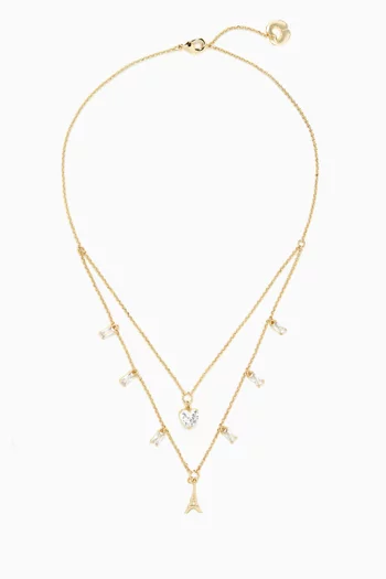 Double-charm Necklace in Brass