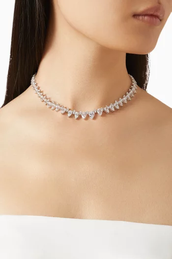 Eternity Love & Tears Necklace in Rhodium-vermeil