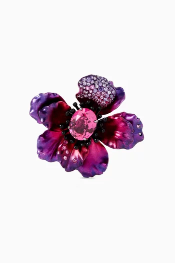 بروش بيجونيا بتصميم زهرة خشخاش مطلي بالذهب عيار 18