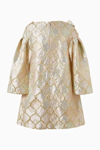 فستان بروكيد بقصة واسعة