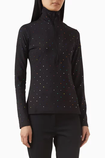 سترة تزلج إكلير مطرزة بالكريستال قماش منسوج