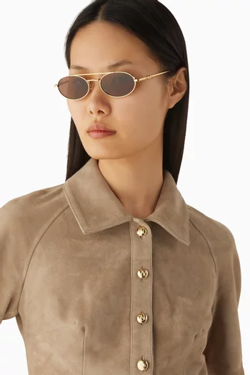 نظارة شمسية نوا بإطار بيضاوي معدن