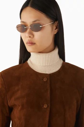 نظارة شمسية جود بإطار بيضاوي معدن