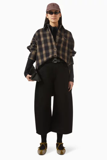 قميص بنقشة مربعات قطن