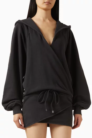 فستان قصير بنمط سويت شيرت قطن جيرسيه