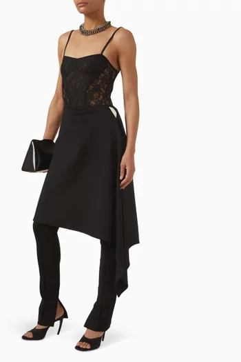 بنطال بطبقة بنمط تنورة مزيج فيسكوز