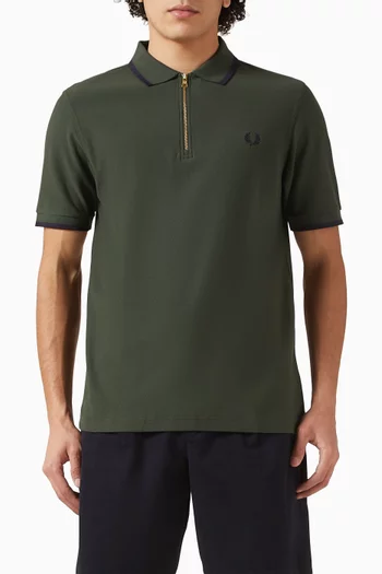 Polo Shirt in Crepe Piqué