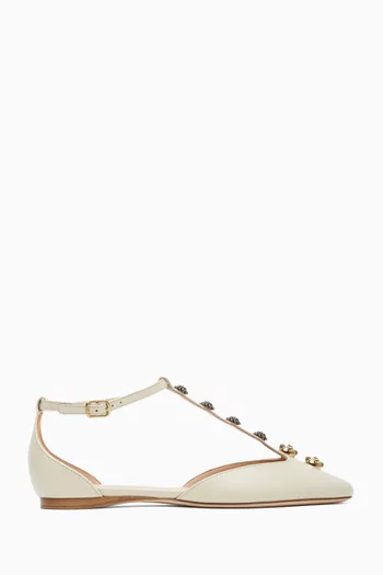 حذاء باليرينا سيليست بكعب مسطح جلد ماعز لامع