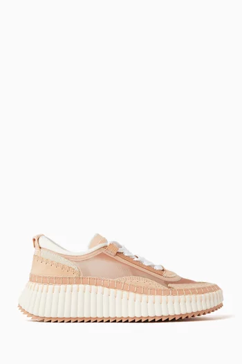 Nama Low Top Sneakers in Mesh & Leather